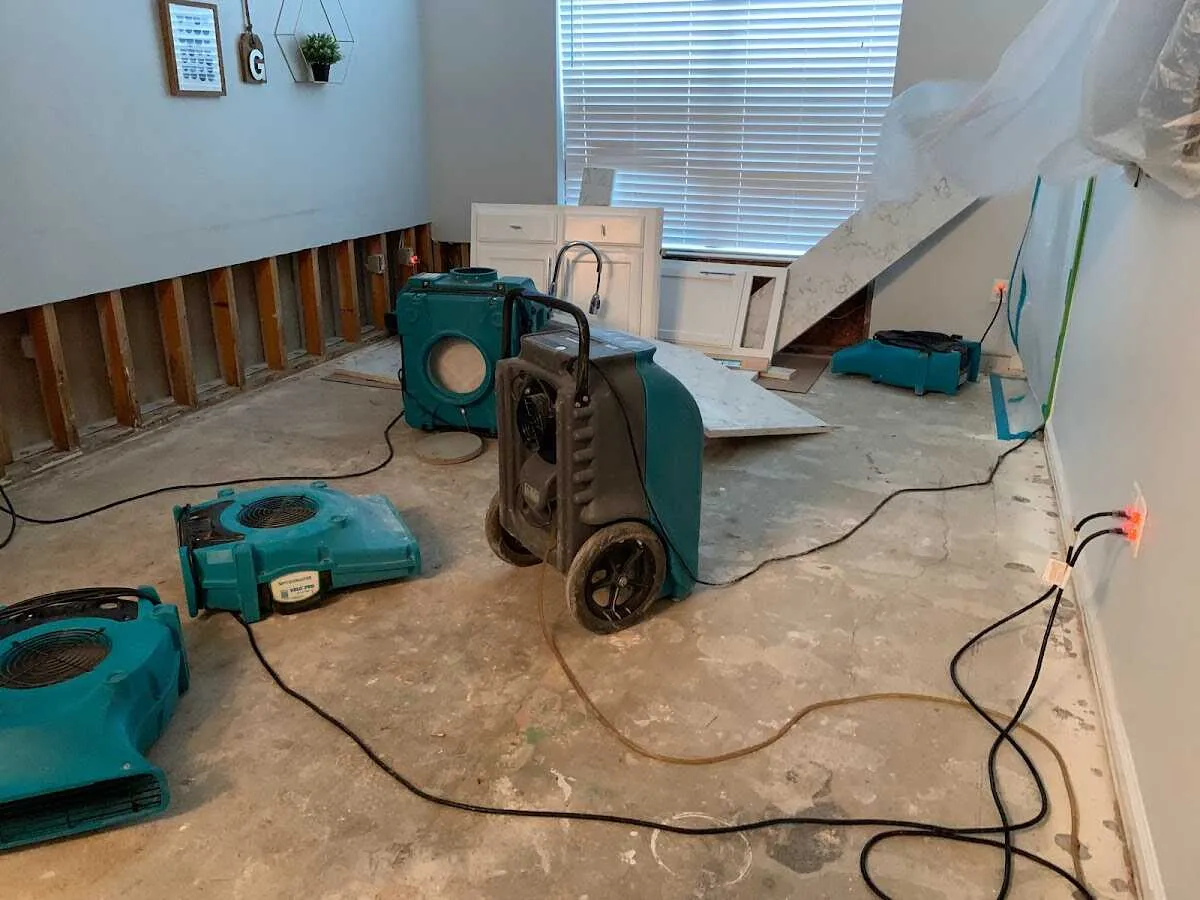 Dehumidifier in flood-cut room for Water Extraction & Removal in Capitol View